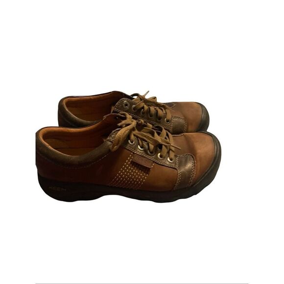 KEEN Mens Chocolate Brown Leather Austin Casual Oxford Shoes Size 10